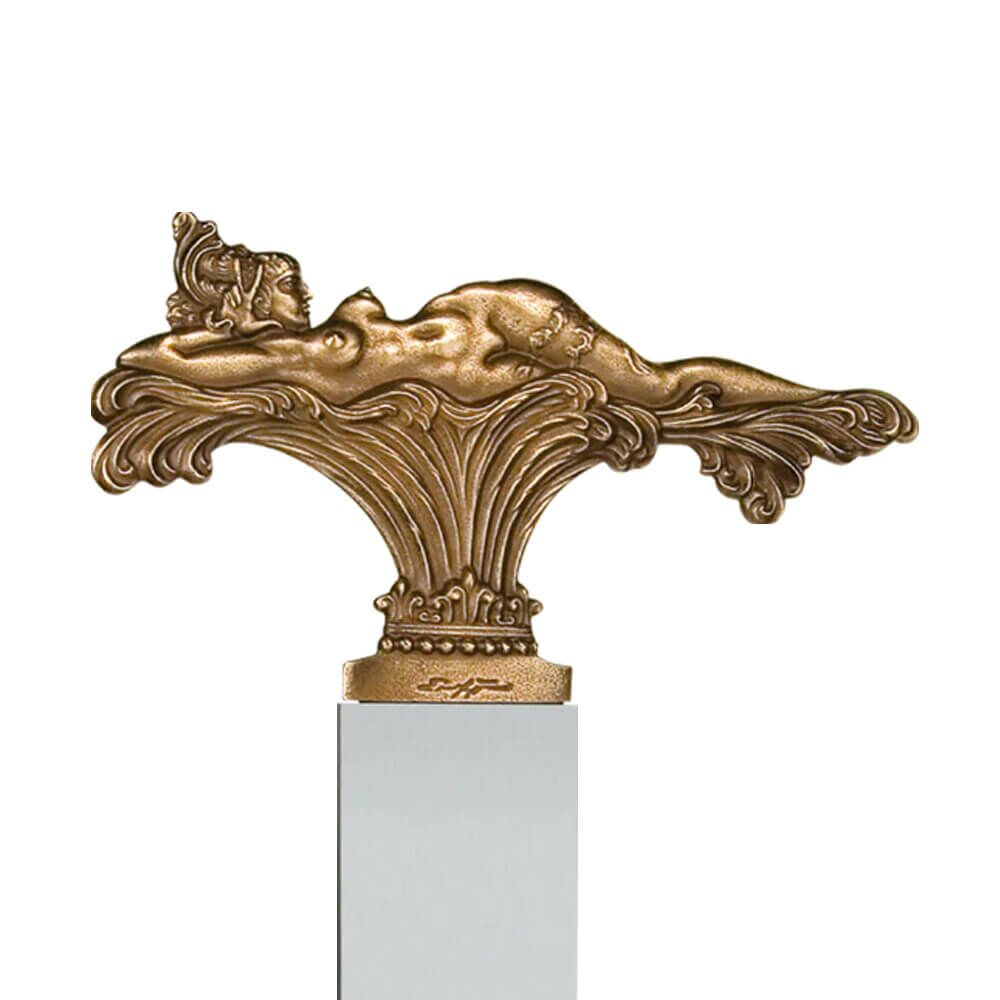  Romantische Aktskulptur Aus Bronze - Künstleredition - Liegende Versuchung