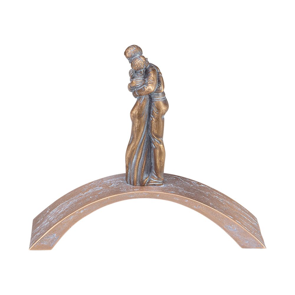  Romantische Bronze Paarfigur - Umarmung Auf Der Brücke - Vanjo Pontis