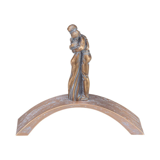  Romantische Bronze Paarfigur - Umarmung Auf Der Brücke - Vanjo Pontis