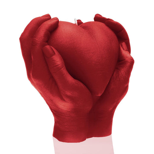  Romantische Kerze - Herz In Den Händen Haltend - Vegan - Hearth In Hands