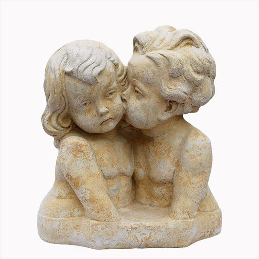  Romantische Kinderskulptur Putte Aus Steinguss - Liobra
