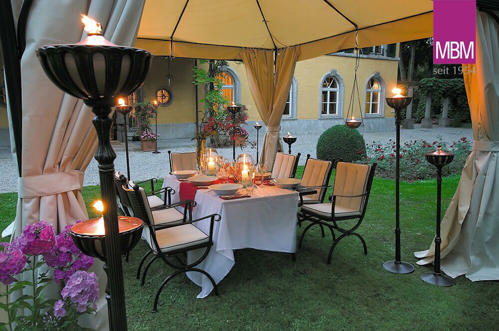  Romantischer Pavillon Mit Dach - MBM - Metall/Eisen - Offen - 350x30x330cm - Pavillon Romeo Elegance