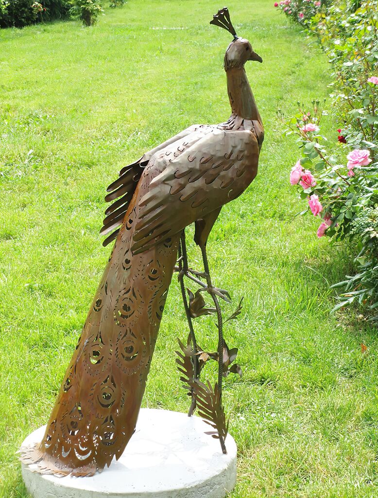  Rost Kunst Für Den Garten - Vogelskulptur Pfau - Paon