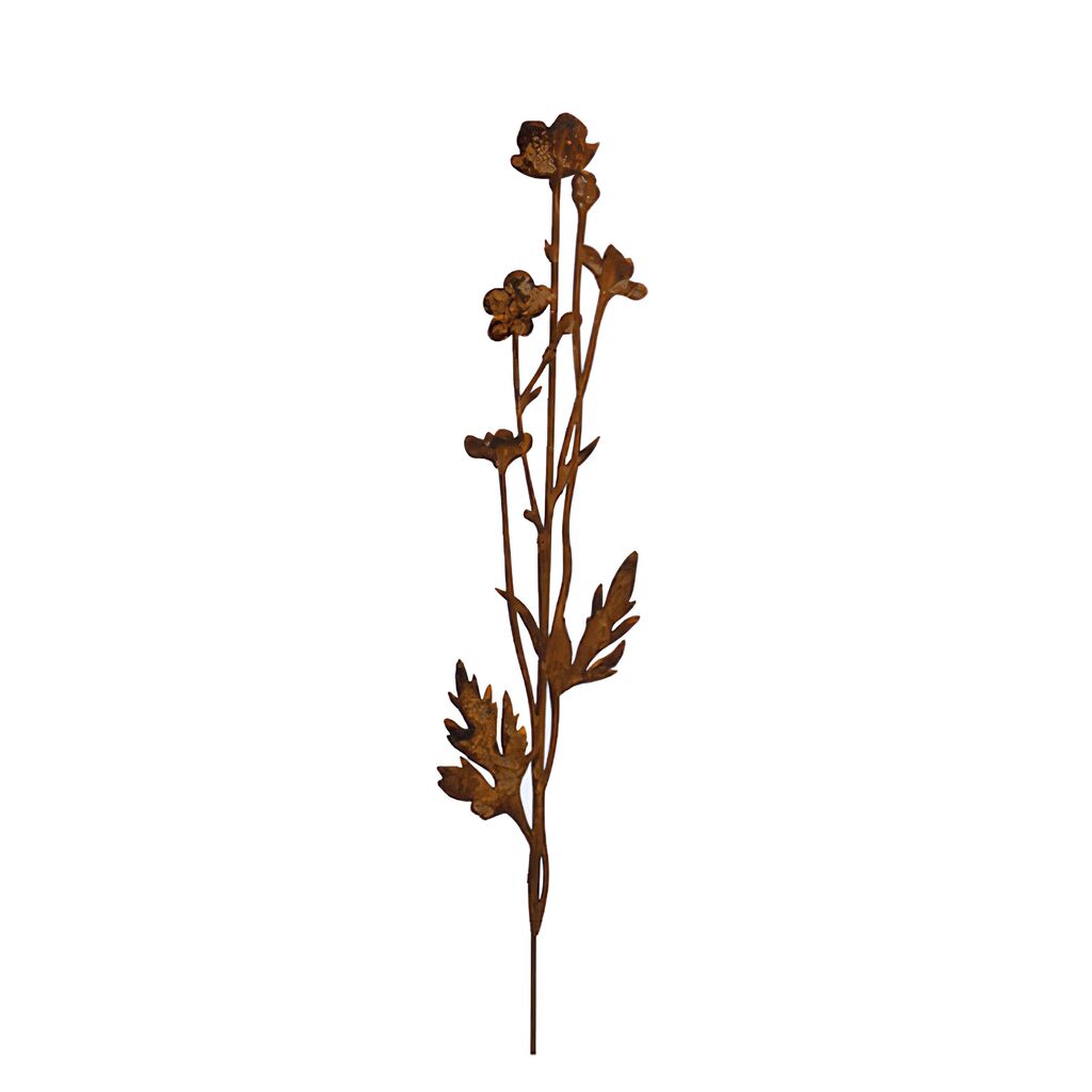  Rost Metall Gartenstecker Blume - Butterblume