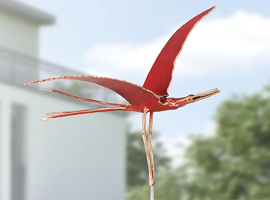  Rote Vogelskulptur - Abstrakte Bronzefigur - Limitiert - Nörgler