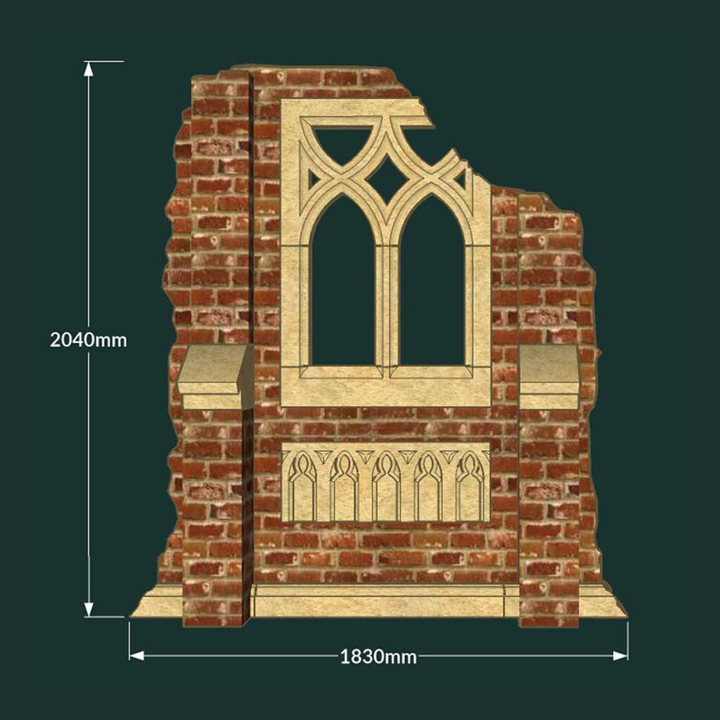  Ruinen Mauer Mit Roten Ziegeln, Fenster & Ziersteinen - Grimsby Ruin