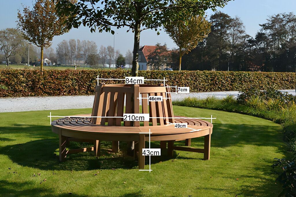  Runde Baum-Bank Aus Teakholz - Modern - Finley Gartenbank