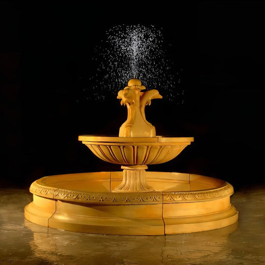  Runde Brunnen Einfassung Aus Steinguss Für Springbrunnen Und Fontänen - Stagna