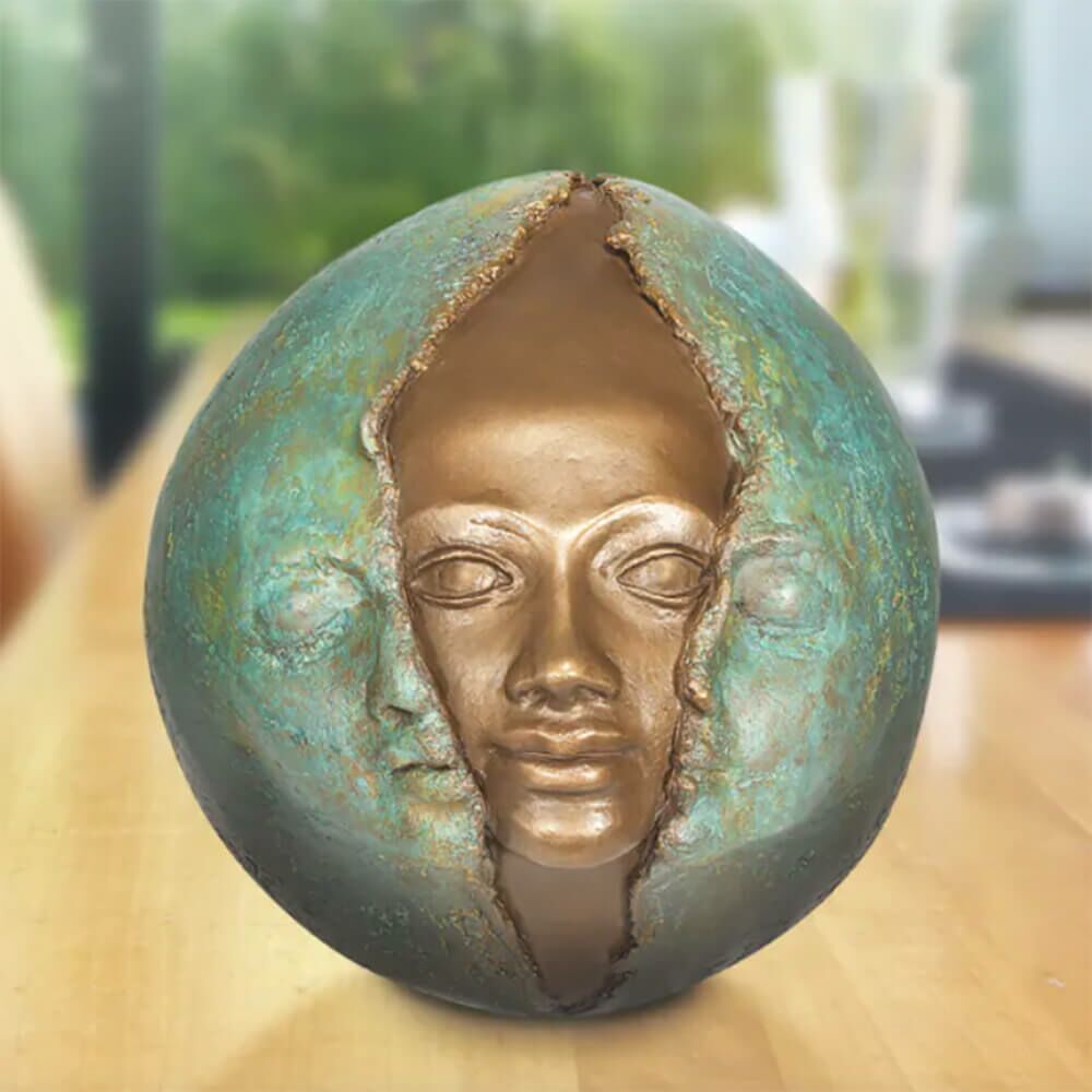 Runde Kopfskulptur Aus Limitiertem Bronzehandwerk - Metamorphose