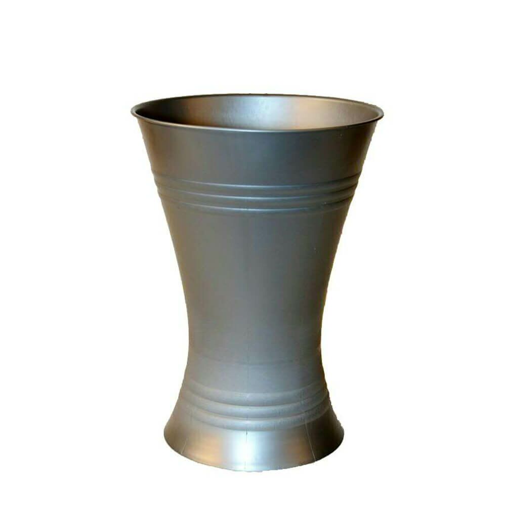  Runde Kunststoff Garten Vase In Grau - 35cm Hoch - Runello