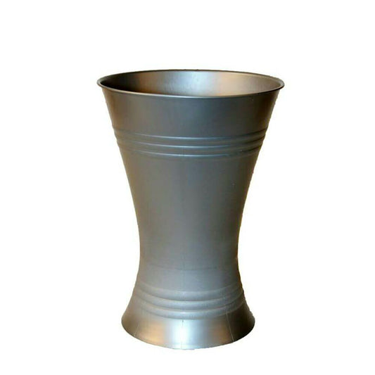  Runde Kunststoff Garten Vase In Grau - 35cm Hoch - Runello