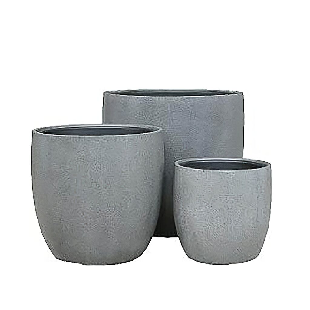  Runde Pflanzkübel Im 3er Set - Polystone Grau - Gradella