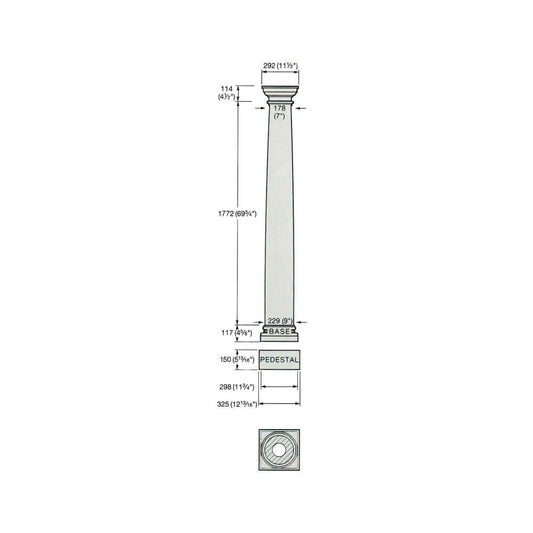  Runde Säule Aus Stein Mit Toskanischem Kapitell - Seaxburg