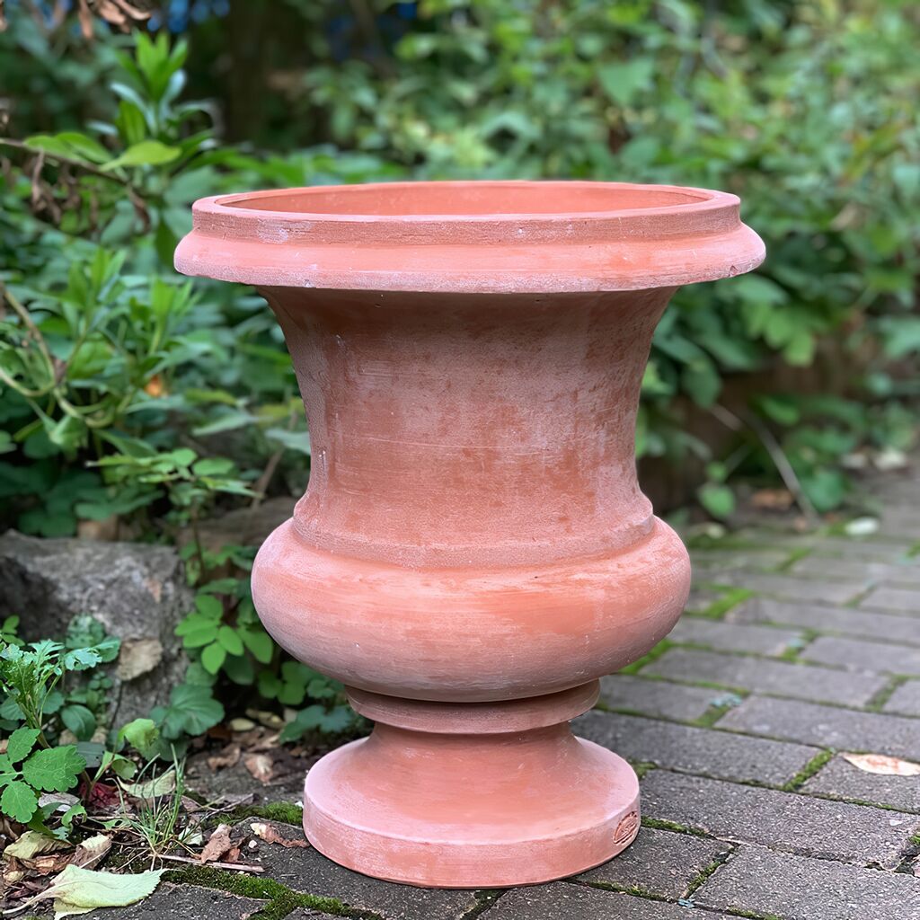  Runde Terracotta Gartenamphore - Robust - Crivelli