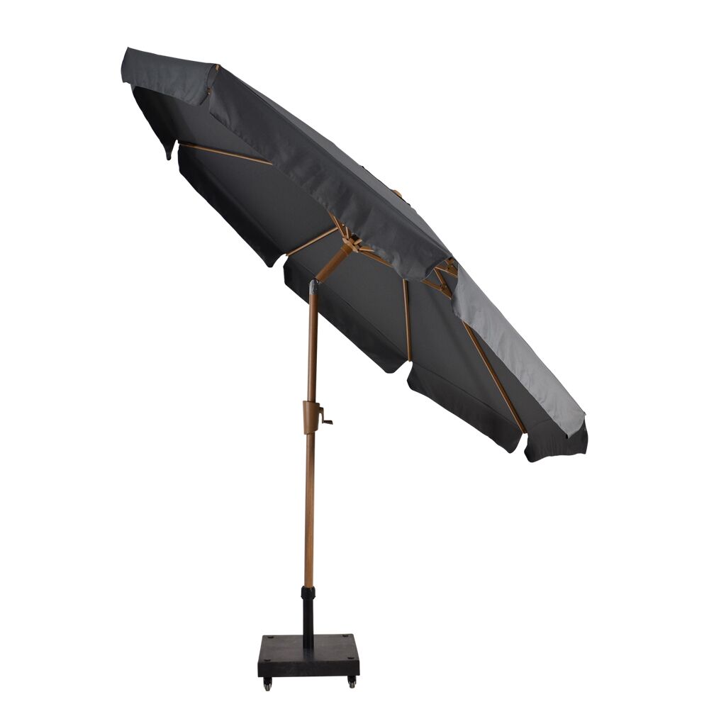  Runder 300cm Sonnenschirm Mit Volant Und Federsystem - Kippbar - Libera