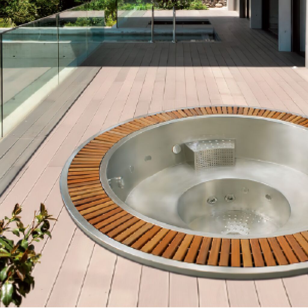  Runder 6-Sitzer Whirlpool - Verschiedene Massageoptionen Und Holzoptik Details - Salama