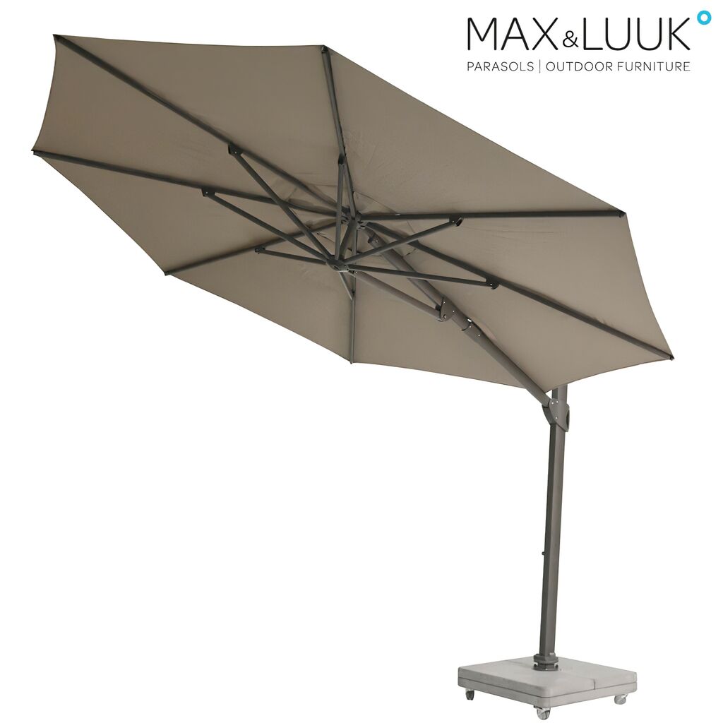  Runder Ampelschirm - 350cm - Aluminium - Kurbelsystem - Max&Luuk - Vince Ampelschirm