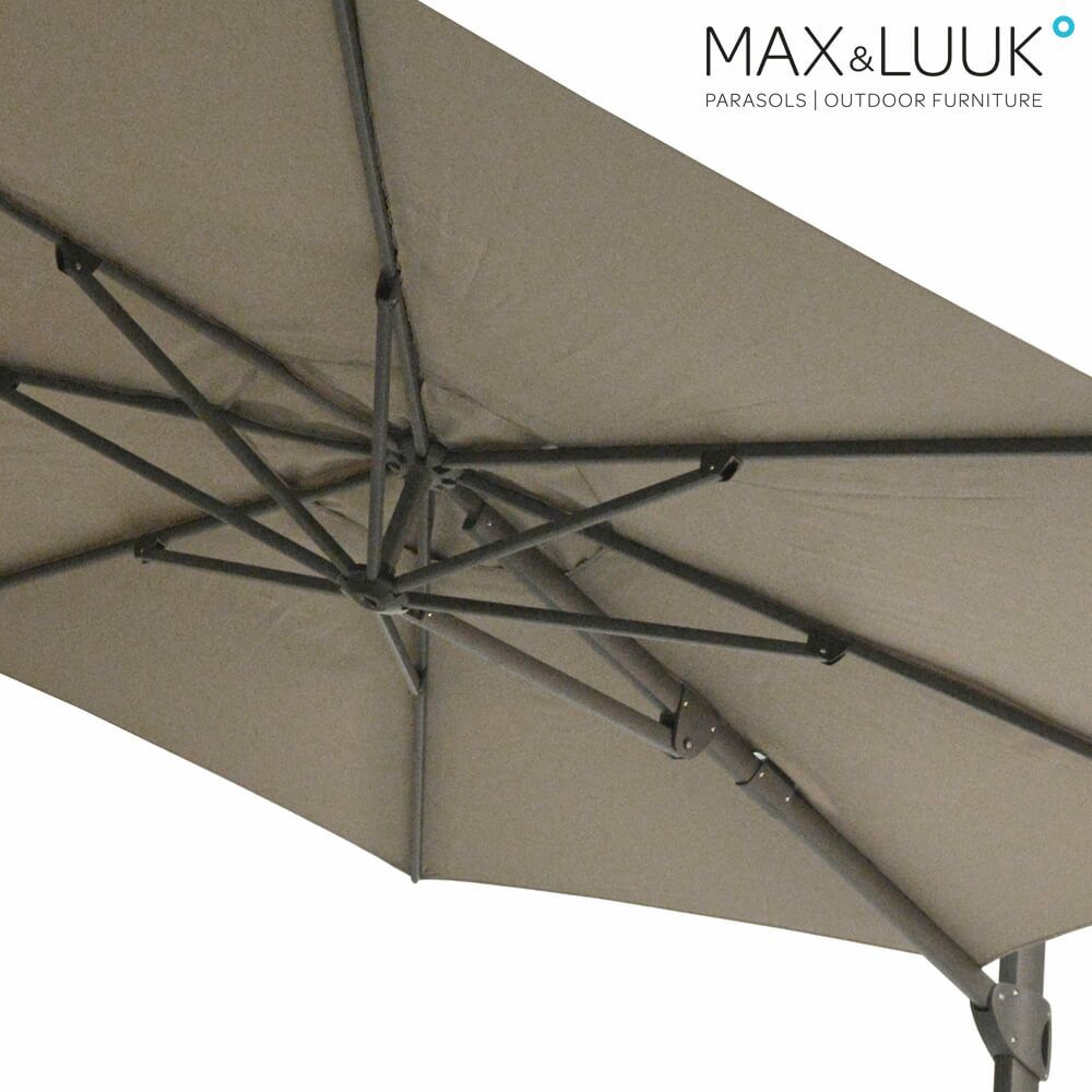  Runder Ampelschirm - 350cm - Aluminium - Kurbelsystem - Max&Luuk - Vince Ampelschirm