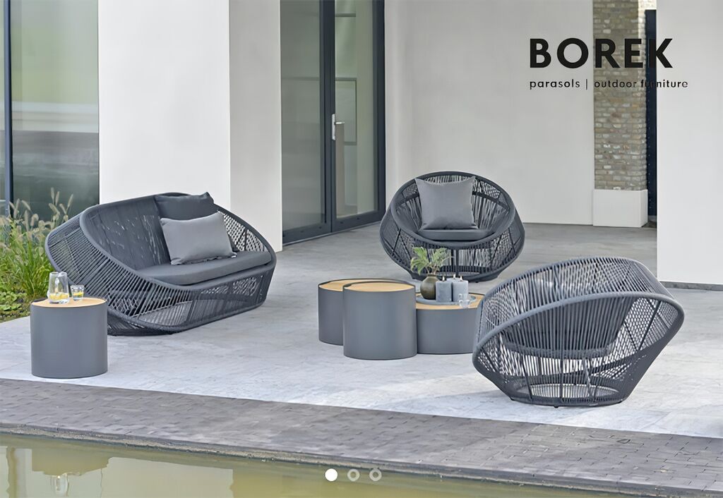  Runder Ardenza- Korbsessel Von Borek - Anthrazit - Loungesessel Monsaraz