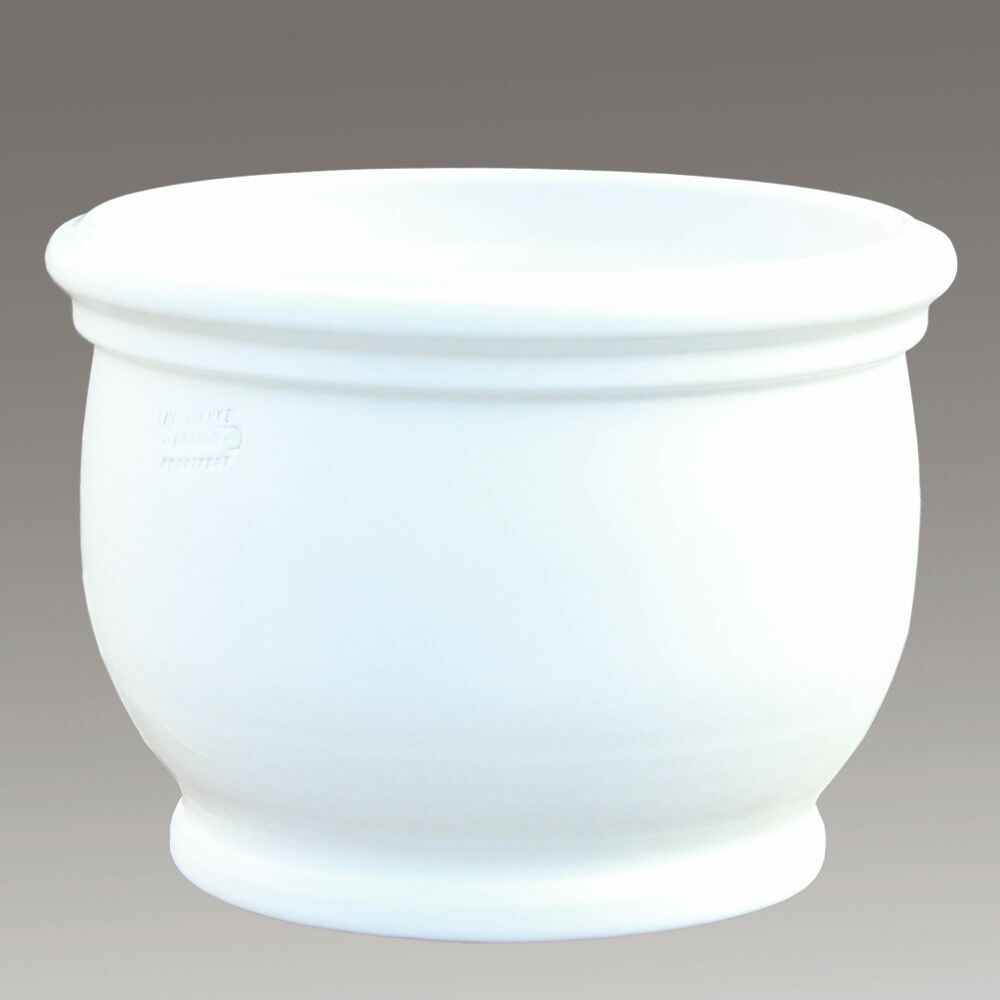  Runder Blumenkübel Aus Steinzeug - Weiß - Frostsicher Zeitlos - Peitho Blanc