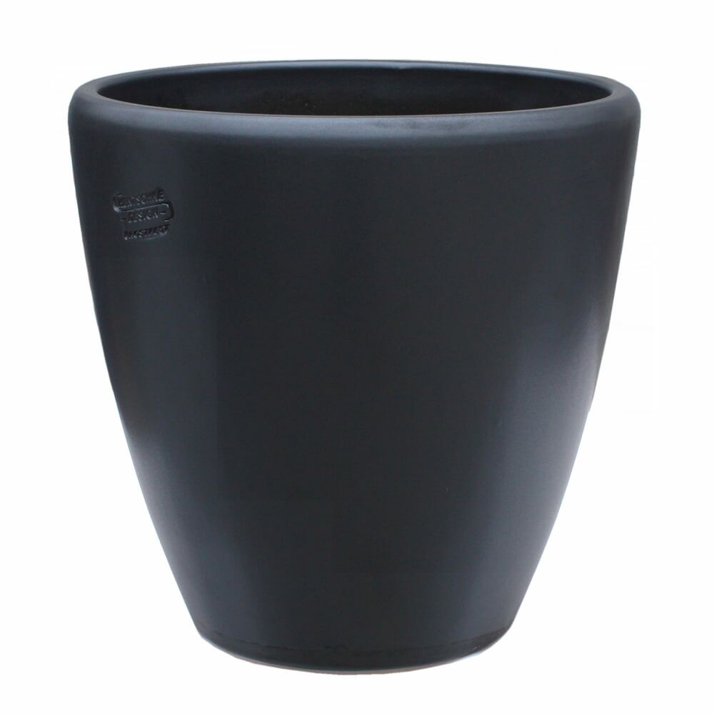  Runder Blumentopf Outdoor - Anthrazit - Steinzeug Frostsicher - Akaste Niger