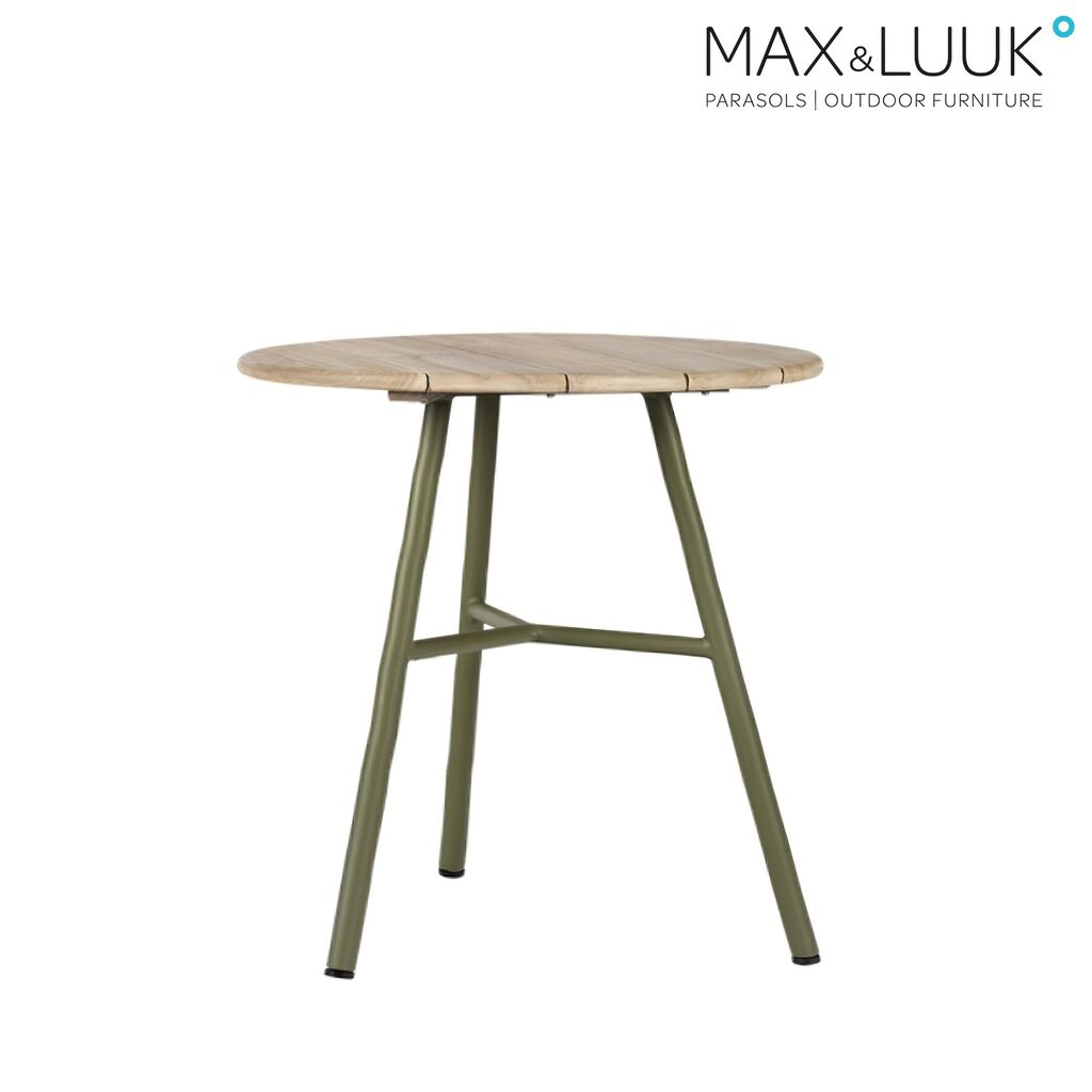  Runder Esstisch Mit Teak Tischplatte Für Den Garten Von Max & Luuk - Arda Gartentisch