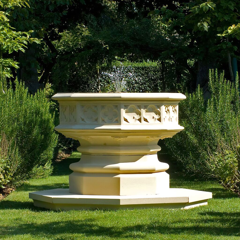  Runder Garten Springbrunnen Aus Stein - Carnap Park