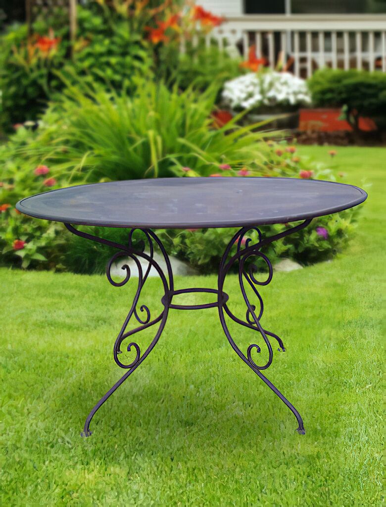  Runder Garten Tisch Aus Metall Antik Design - Urbain