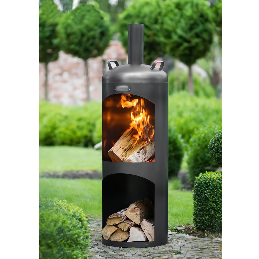  Runder Gartenofen Als Outdoor Feuerstelle - Stahl - Modernes Design - Foras Gartenofen
