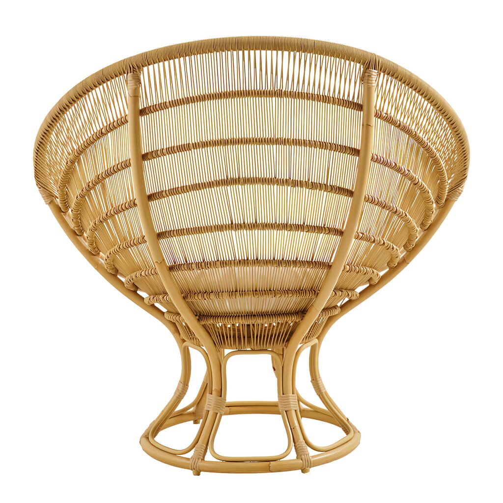  Runder Gartensessel Für Die Lounge In Natürlichem Rattan Look - Sessel Jarla