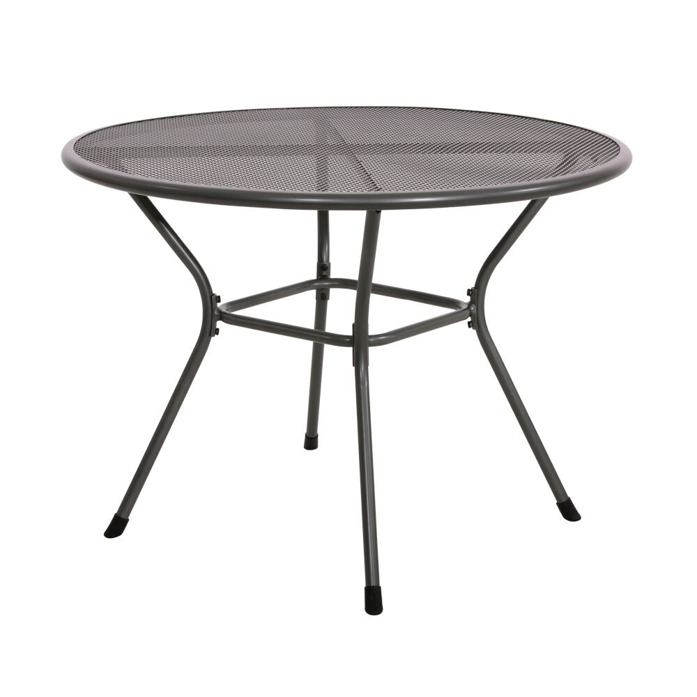  Runder Gartentisch 105cm Aus Stahl Mit Grauer Beschichtung - Tisch Hador