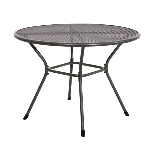  Runder Gartentisch 105cm Aus Stahl Mit Grauer Beschichtung - Tisch Hador