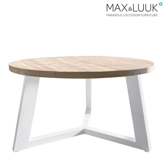  Runder Gartentisch Aus Aluminium Mit Teakholz Platte - Max & Luuk - Dylan Tisch