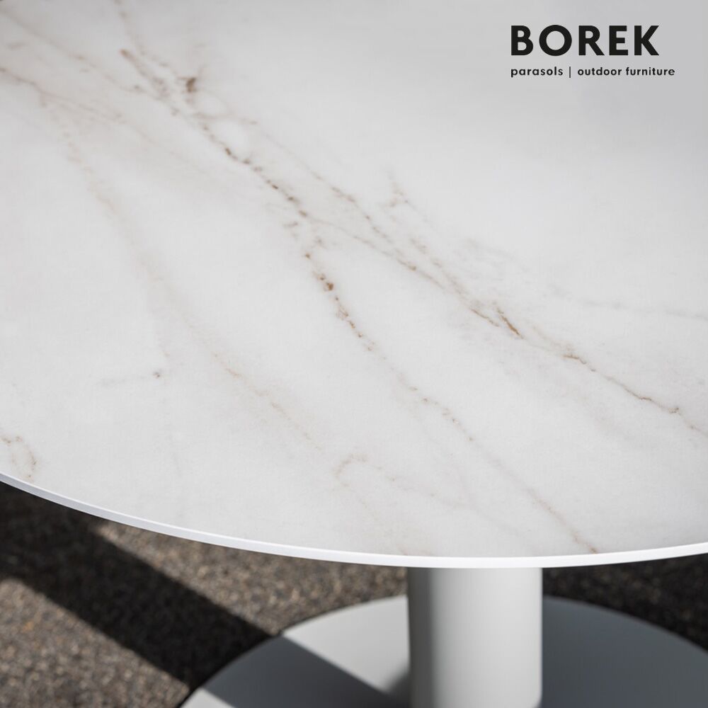  Runder Gartentisch Aus Edelstahl Mit Tischplatte Aus Dekton - Borek - Peniche Gartentisch
