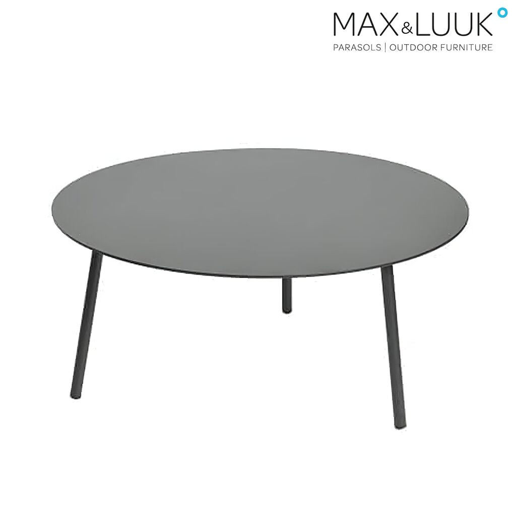  Runder Loungetisch Aus Aluminium - Schwarz - Gartentisch Kick