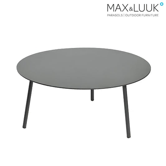  Runder Loungetisch Aus Aluminium - Schwarz - Gartentisch Kick