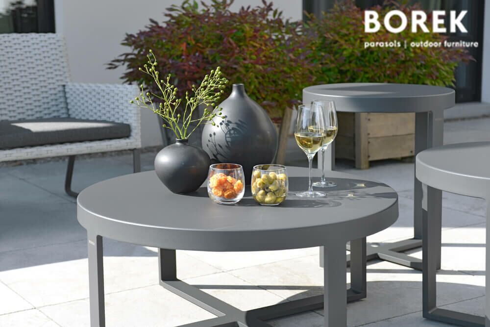  Runder Loungetisch Für Draußen - Borek - Aluminium - Modern - Force Couchtisch