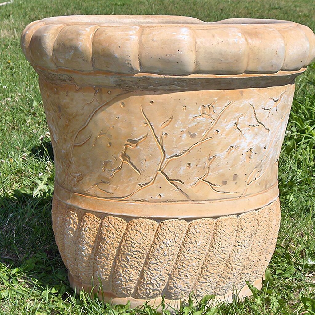  Runder Outdoor Blumenkübel Aus Steinguss - Schlichtes Design - Diona