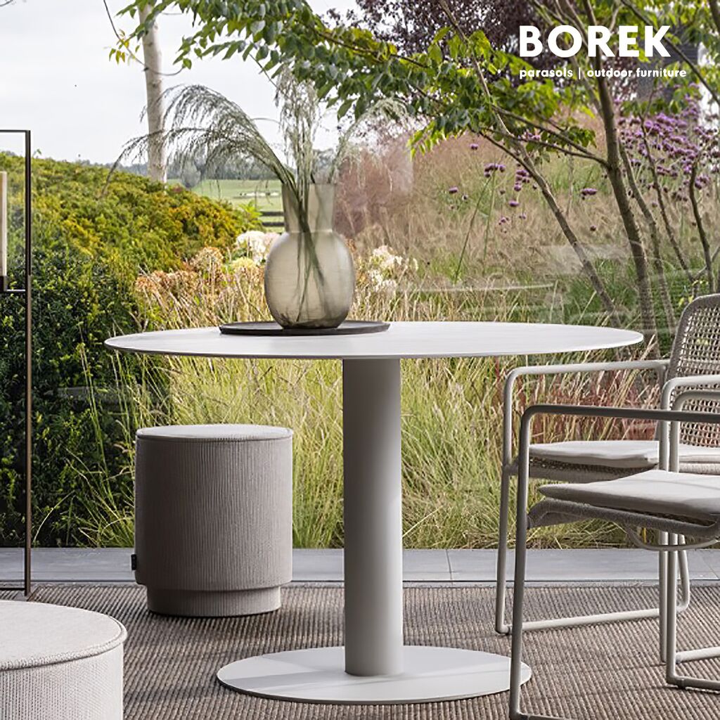  Runder Outdoor Esstisch Aus Edelstahl Und Dekton Von Borek - Peniche Gartentisch