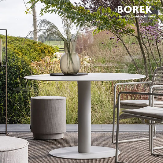  Runder Outdoor Esstisch Aus Edelstahl Und Dekton Von Borek - Peniche Gartentisch
