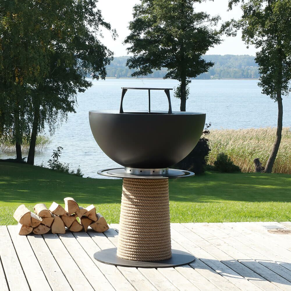  Runder Säulengrill Von Masuria Aus Stahl Für Den Garten In Schwarz - Juno Grill