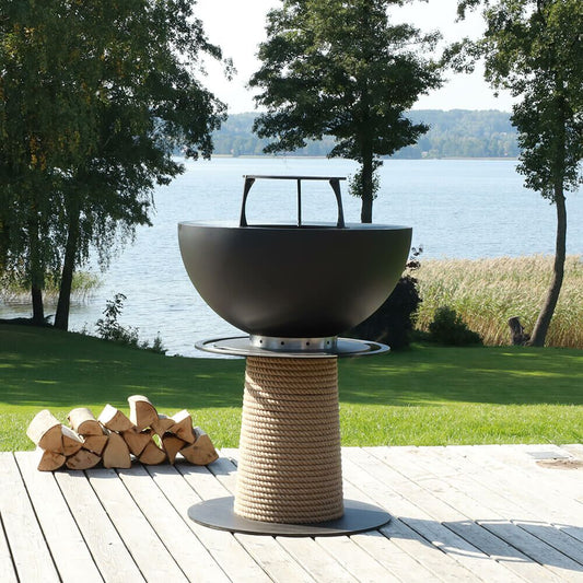  Runder Säulengrill Von Masuria Aus Stahl Für Den Garten In Schwarz - Juno Grill