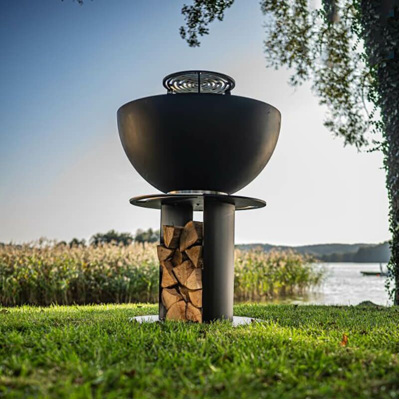 Runder Säulengrill Von Masuria Aus Stahl Für Den Garten In Schwarz - Juno Grill