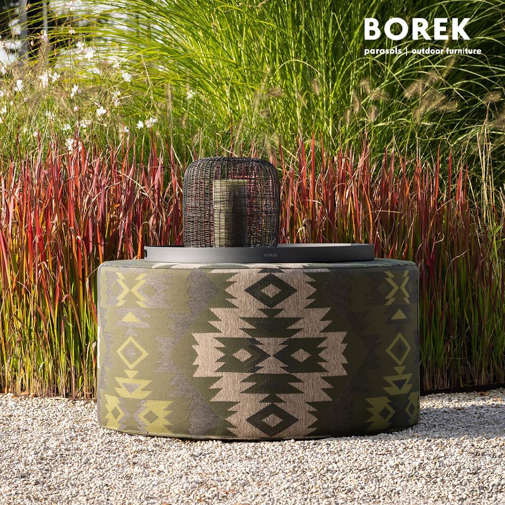  Runder Sitzhocker Für Den Garten Mit Muster - Borek - Desio Hocker