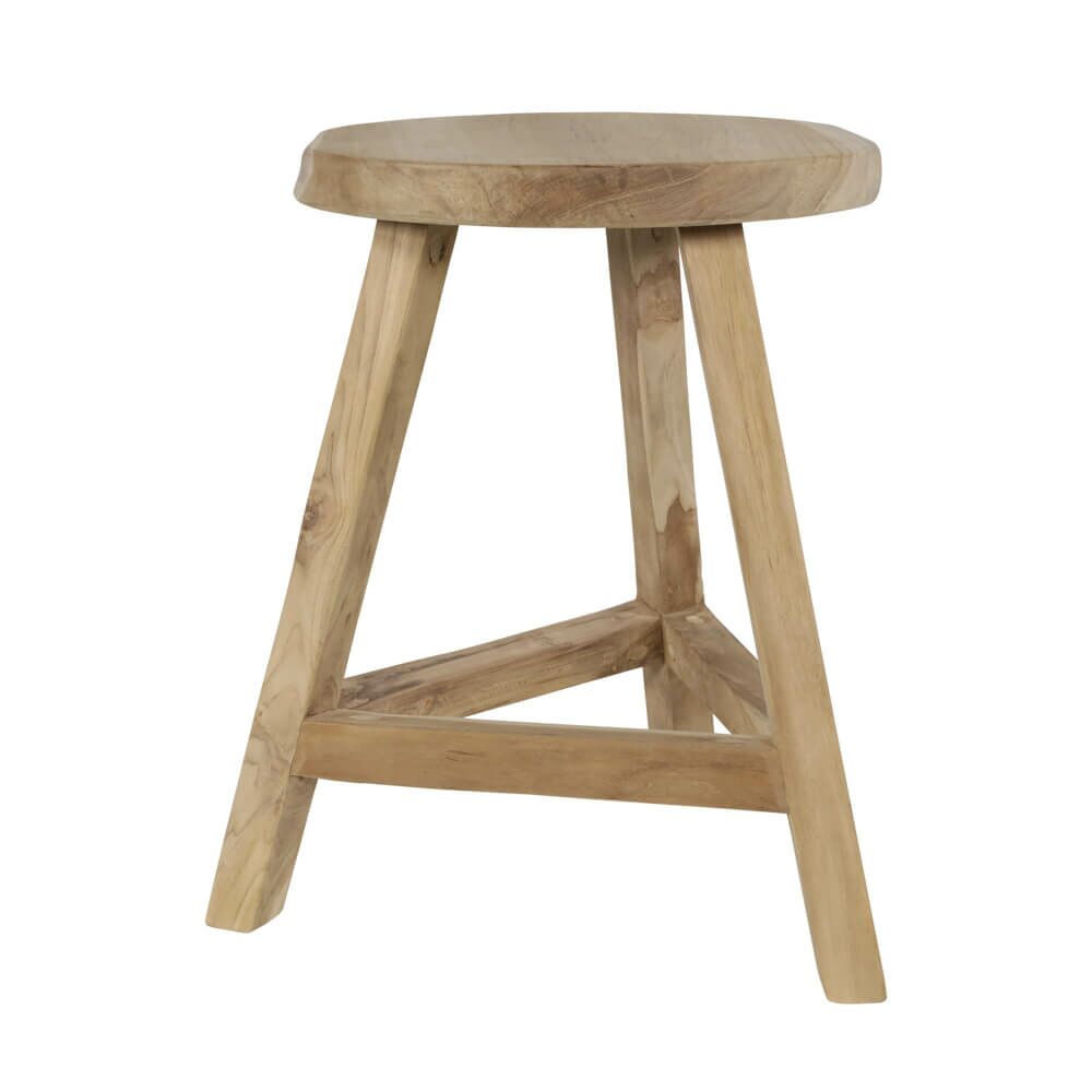  Runder Teakholz Gartenhocker 47cm Hoch - Hocker Lemo