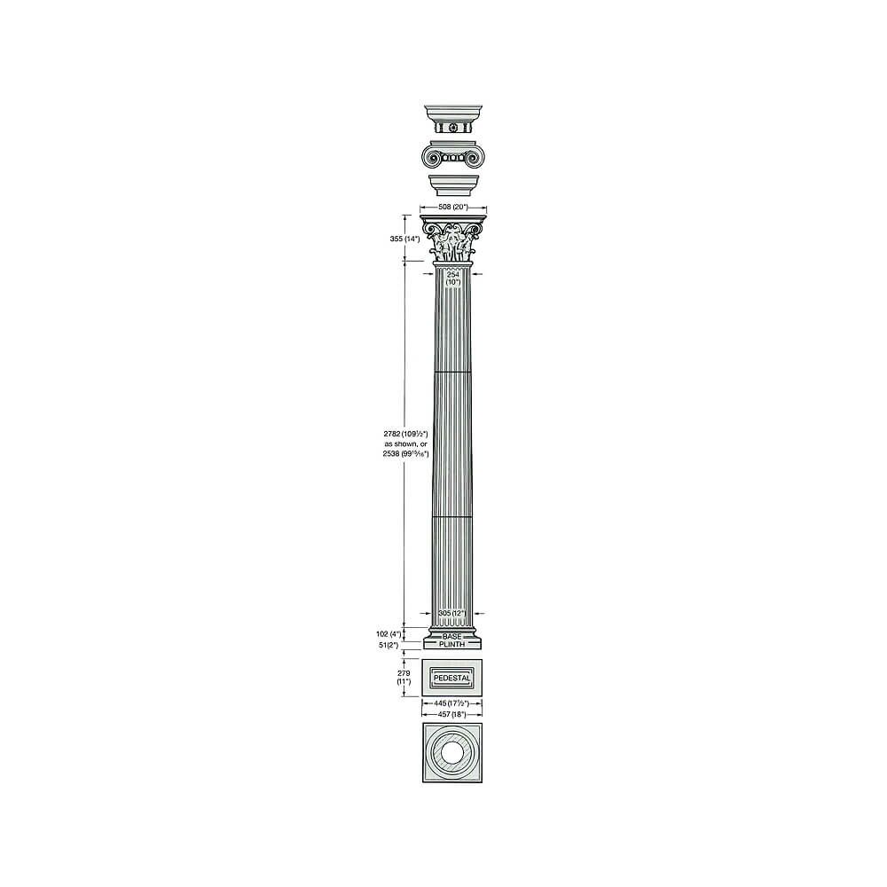  Rundsäule Aus Stein Korinthisch Mit Kapitell - Eanmund