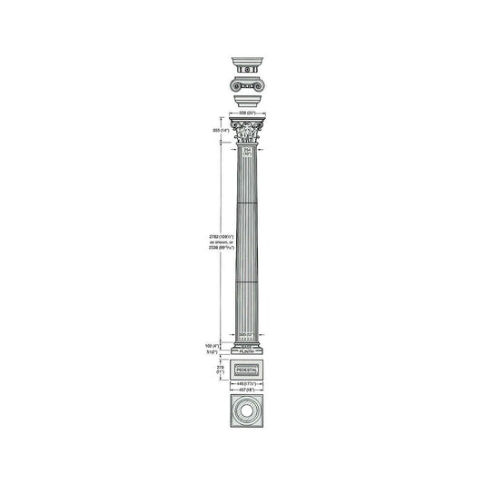  Rundsäule Aus Stein Korinthisch Mit Kapitell - Eanmund