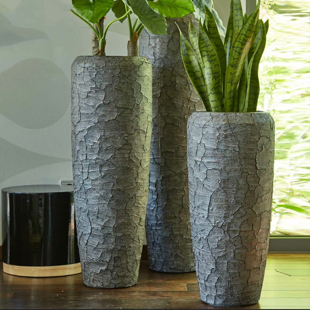  Schicke Indoor Vase - XXL - Grau - Mit Einsatz - Tekle