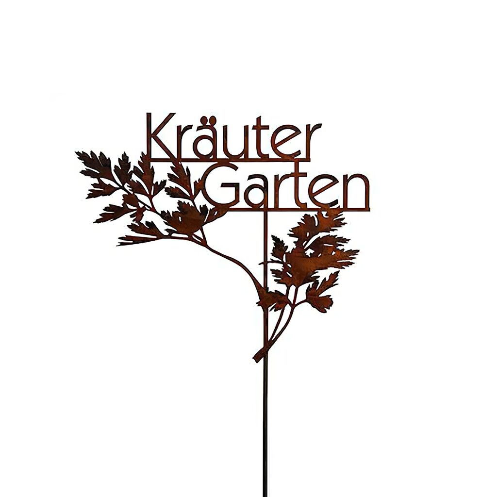  Schild Für Den Garten - Rost Metall - Kräutergarten