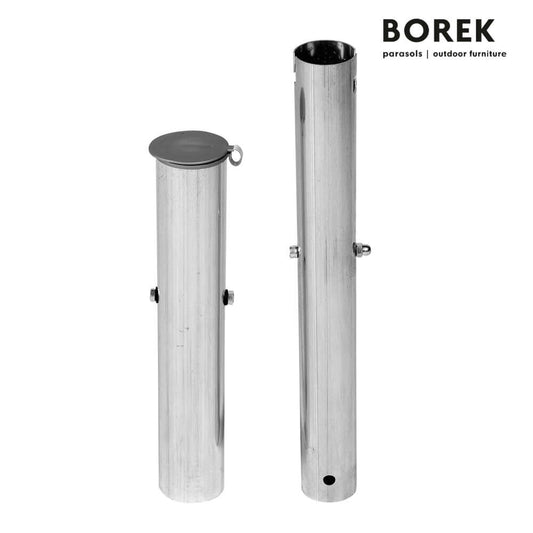  Schirmständer Bodenanker Von Borek - Aluminium Silber - Bodenverankerung